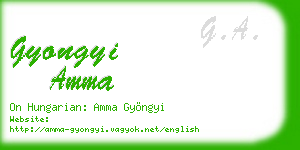 gyongyi amma business card